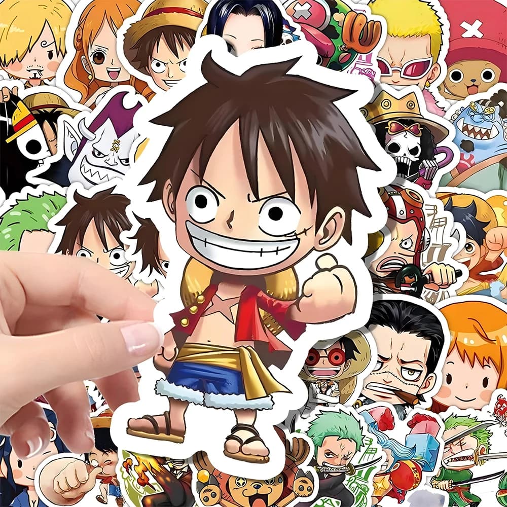 55 pièces une pièce mignon dessin animé autocollants bricolage Skateboard coque de téléphone ordinat