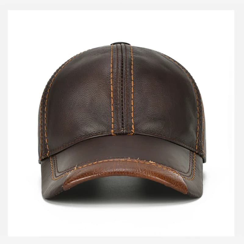 Hommes véritable cuir de vachette Earlap casquettes mâle automne hiver 100% véritable cuir de vache 