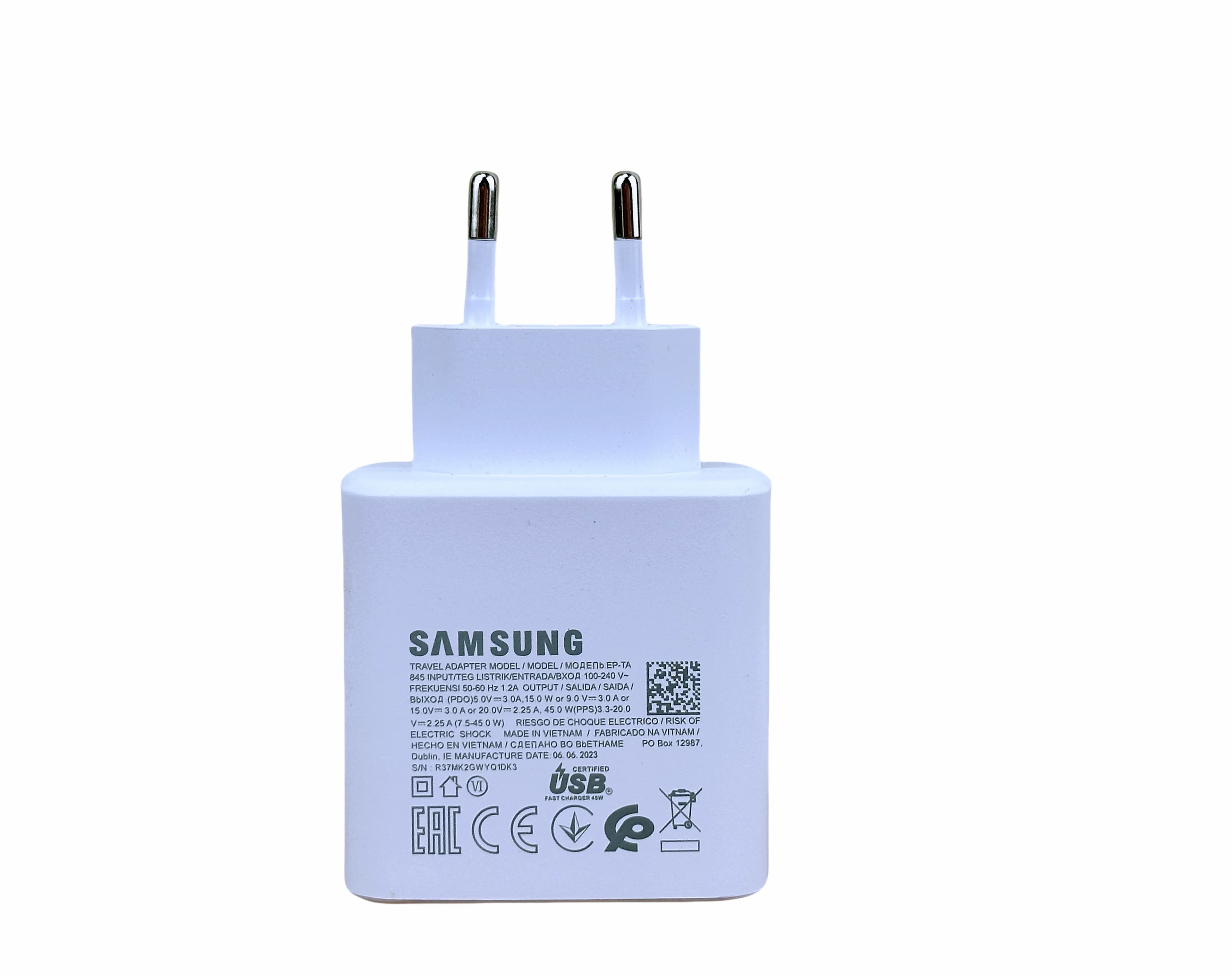 Chargeur d'origine Samsung 45W, Charge Super rapide, adaptateur de Type C pour Galaxy S23 S24 Ultra 