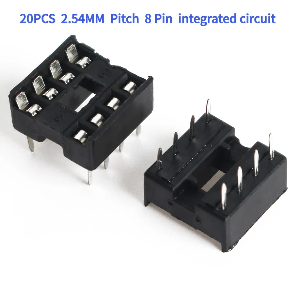 20 PCS/Lot prise IC pied plat 8 broches 2.54 MM pas 8 P DIP-8 puce prise de circuit intégré