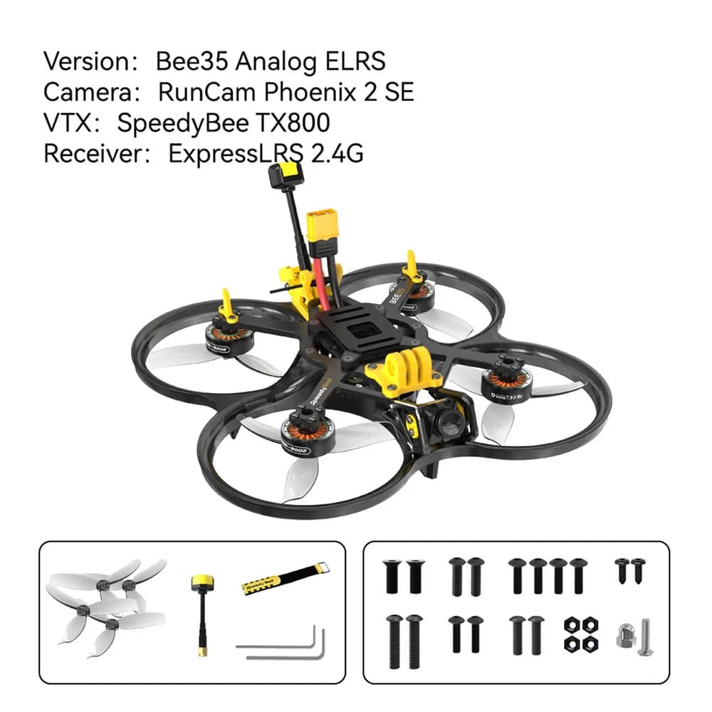SpeedyBee Bee35 3,5 pouces avec XT800 VTX Runcam Phonix 2 SE V2 caméra TBS Nano ELRS 2.4G FPV Freest