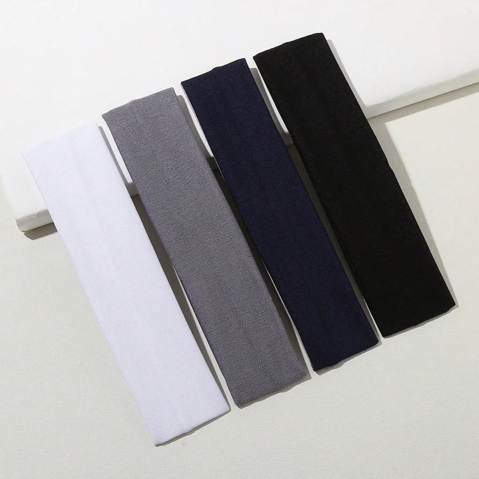 Ensemble de 4 bandeaux Preppy minimalistes, bandes de cheveux décontractées, bandeaux de Style foula
