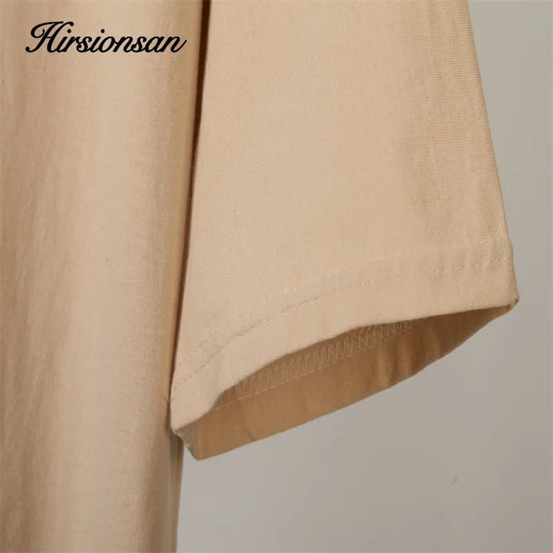 Hirsionsan – t-shirt imprimé peinture Harajuku pour femmes, surdimensionné, élégant, en coton, à man