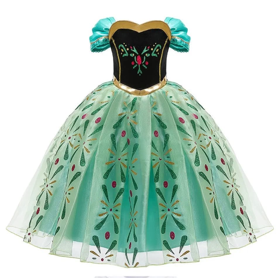 Robe de princesse Elsa et Anna pour filles, robe de carnaval pour enfants, déguisement de fleurs de 