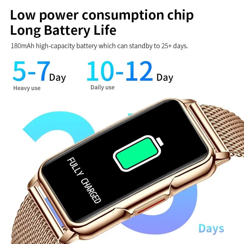 LIGE Montre Intelligente Femmes Plein Écran Tactile Bluetooth Appel IP67 Étanche Sport Fitness Track
