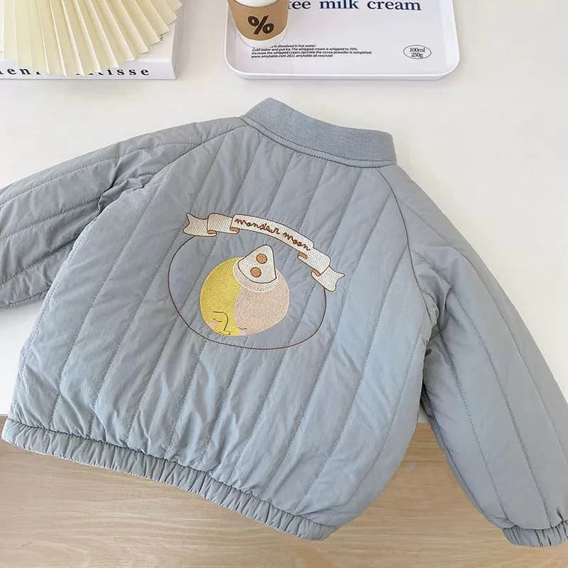 Vestes de printemps et d'automne pour bébés garçons et filles, manteaux en coton polaire brodé à man