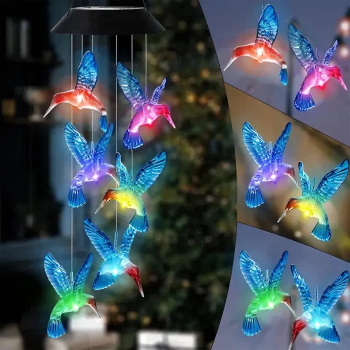 Colibri carillon éolien solaire lumière LED lanterne solaire extérieure étanche changement de couleu