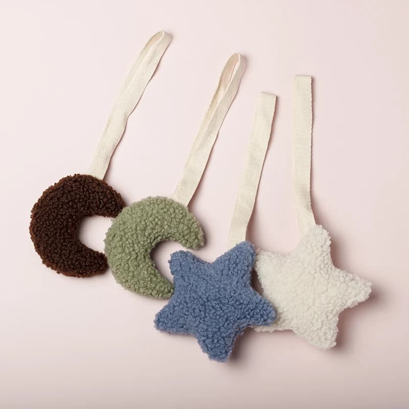 JOSilicone-Attache-sucette pour bébé sans BPA, attache-tétine Sherpa étoile lune, accessoire pour no