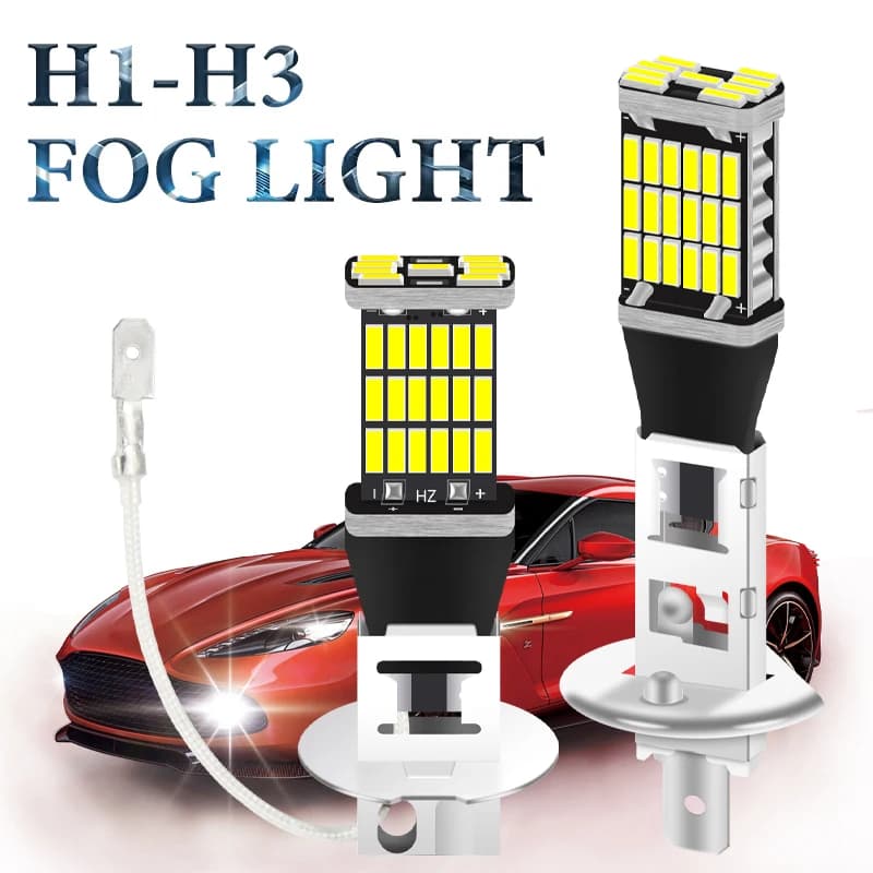 Phares antibrouillard LED super lumineux, feux de voiture 45MSD, feux de jour, 12V, blanc, 4014 puce