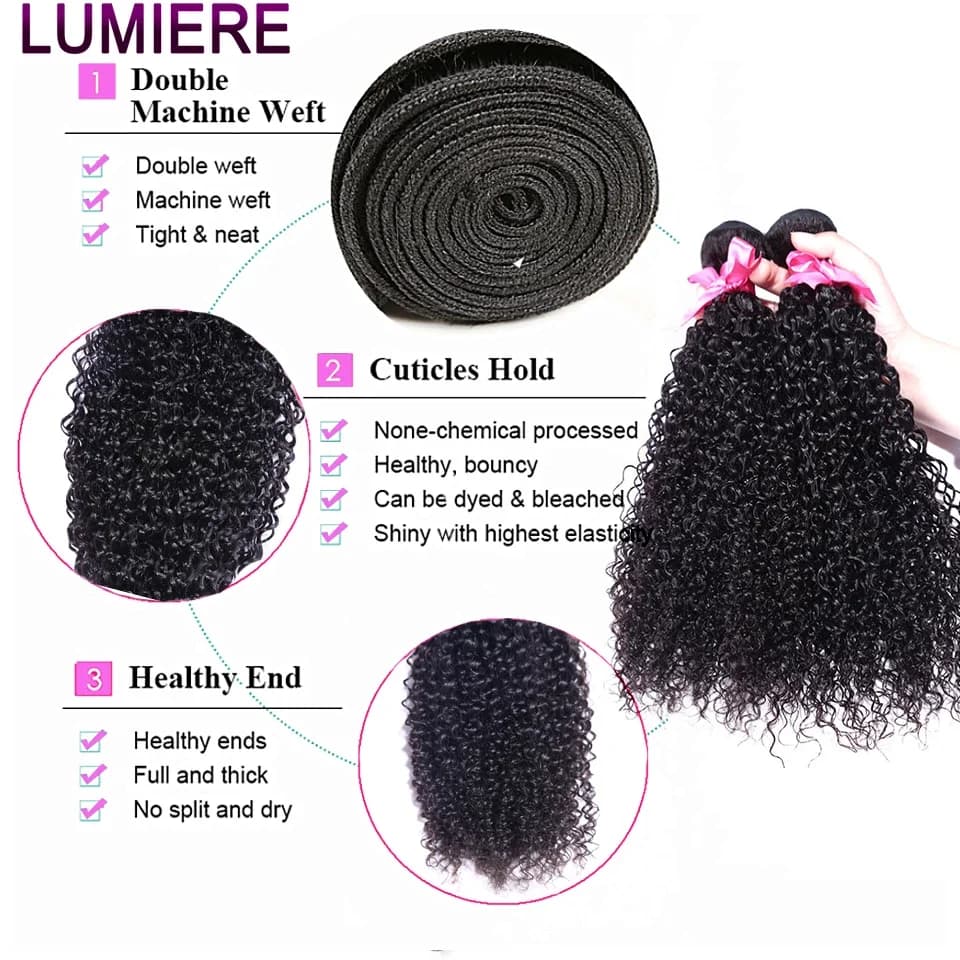 8-30 "Mongolien 100% Vierge Brut Afro Crépus Bouclés Cheveux Humains Bundles Deal Tissage 3/4 Bundle