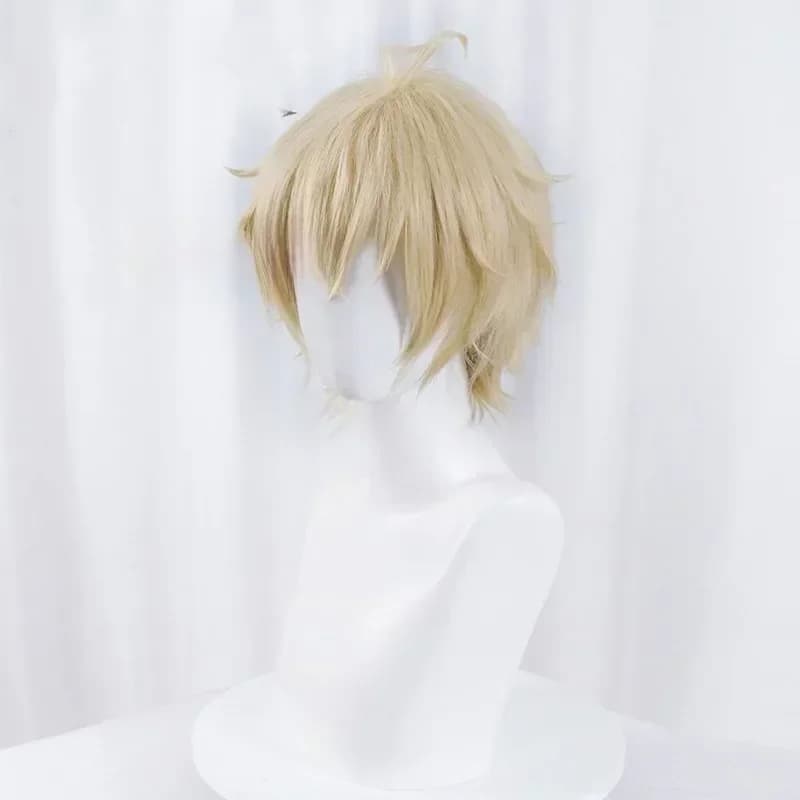 Mikaela Hyakuya Cosplay perruque hommes courte perruque Blonde claire Cosplay Anime Cosplay perruque