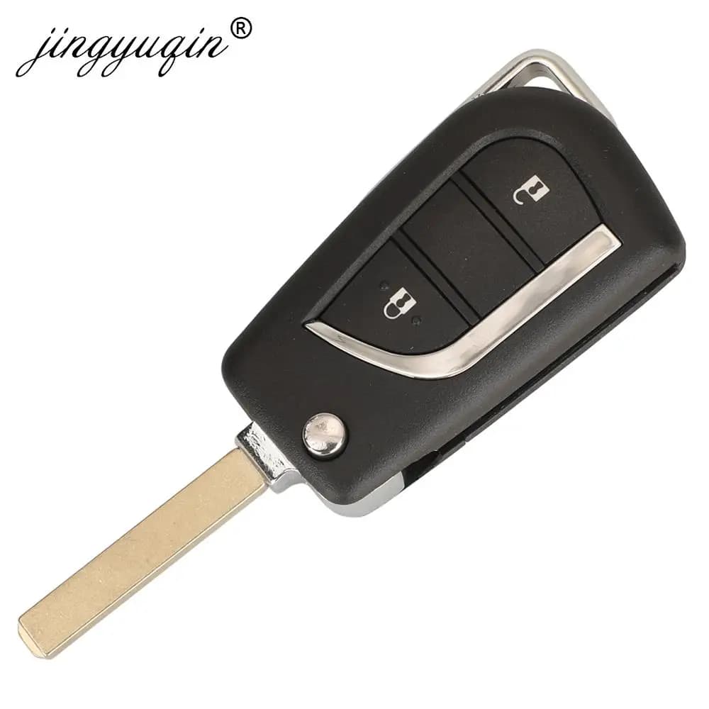 Jingyuqin VA2 porte-clés de voiture à distance rabattable 433MHz H-8A pour Toyota Aygo Corolla Auris