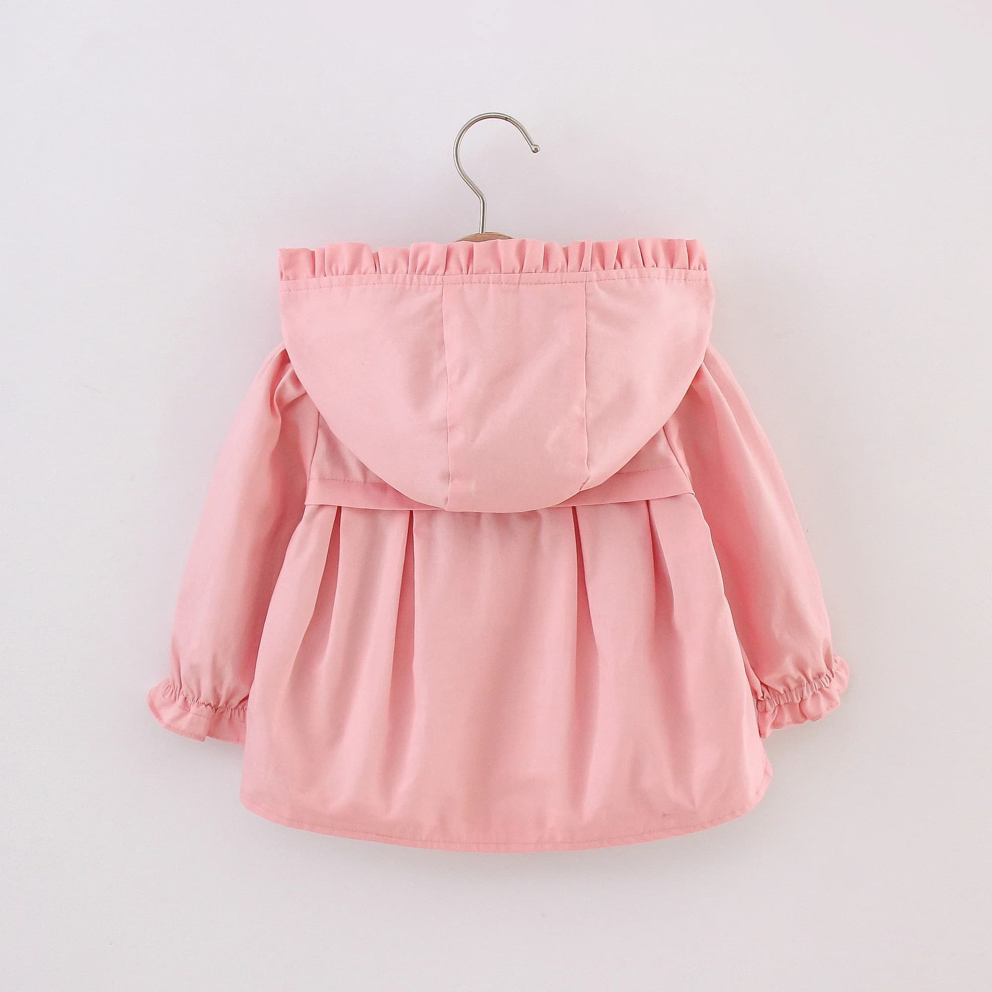 Veste d'automne pour bébé fille de 0 à 3 ans, coupe-vent en coton à manches longues, veste à capuche