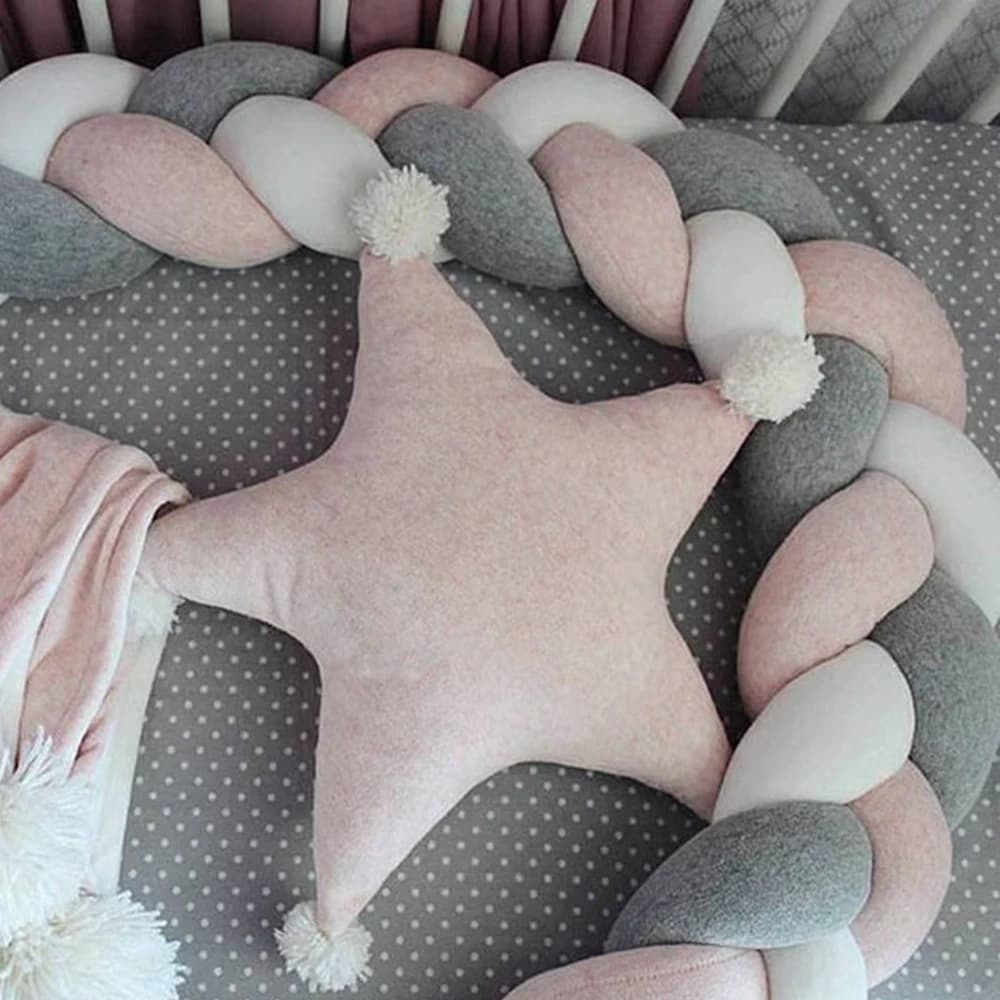 Pare-choc tressé pour lit de bébé, 1M/2M/3M/4M, protection de berceau pour bébé, oreiller en peluche