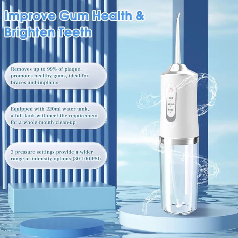 Irrigateur Dentaire Électrique Sonique Portable, Détartreur de Dents, Outil d'Hygiène Buccale, Détar