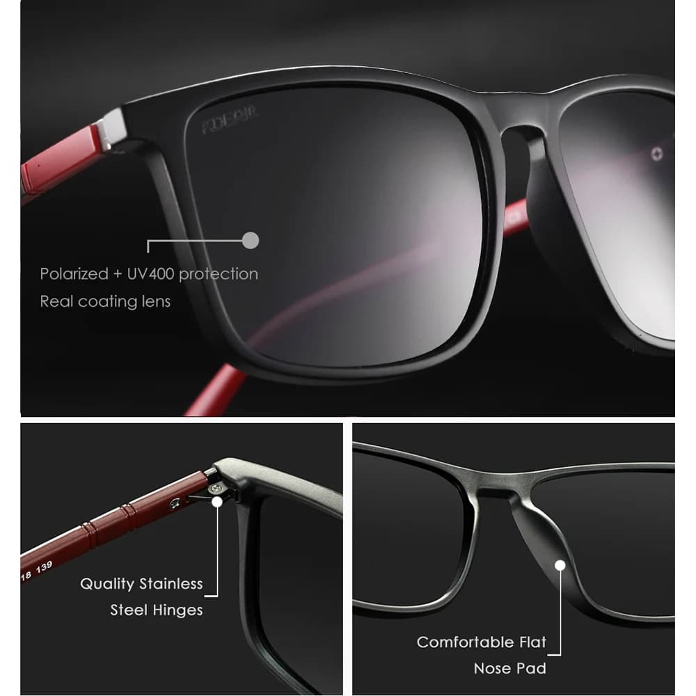 KDEAM lunettes de soleil de pêche ultralégères polarisées hommes conduite lunettes de soleil voyage 