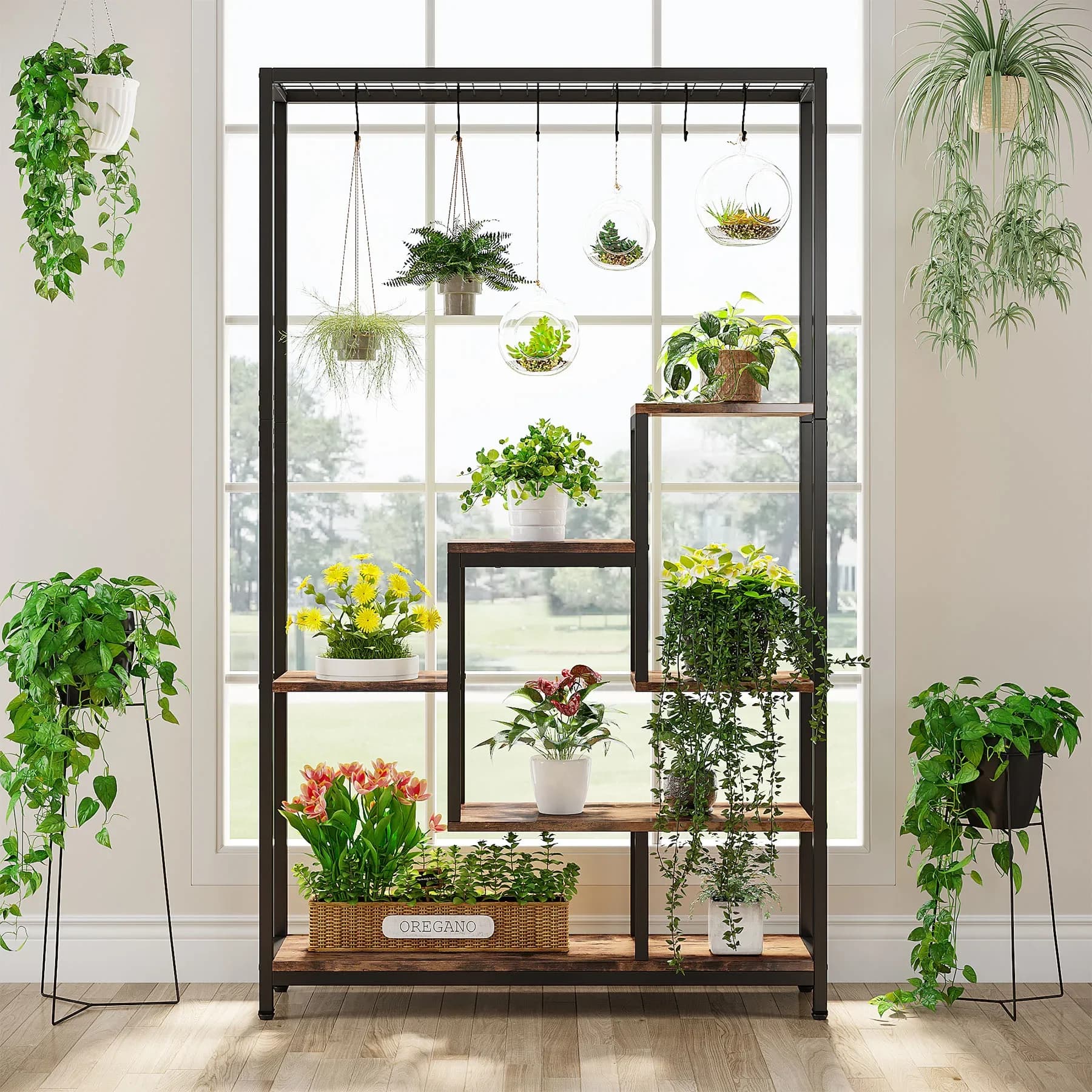 Tribesigns Support pour plantes d'intérieur à 5 niveaux de hauteur, grande étagère pour plantes en m