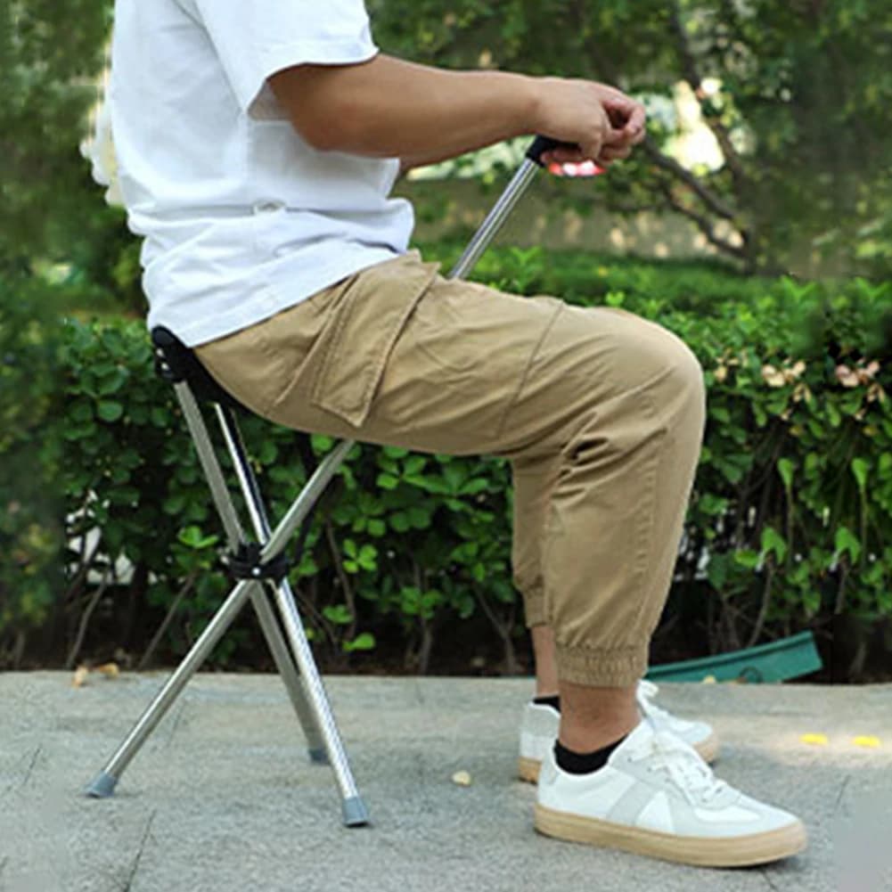 Canne pliable, siège facile à transporter, tabouret Portable, chaise pliante, poignée antidérapante,