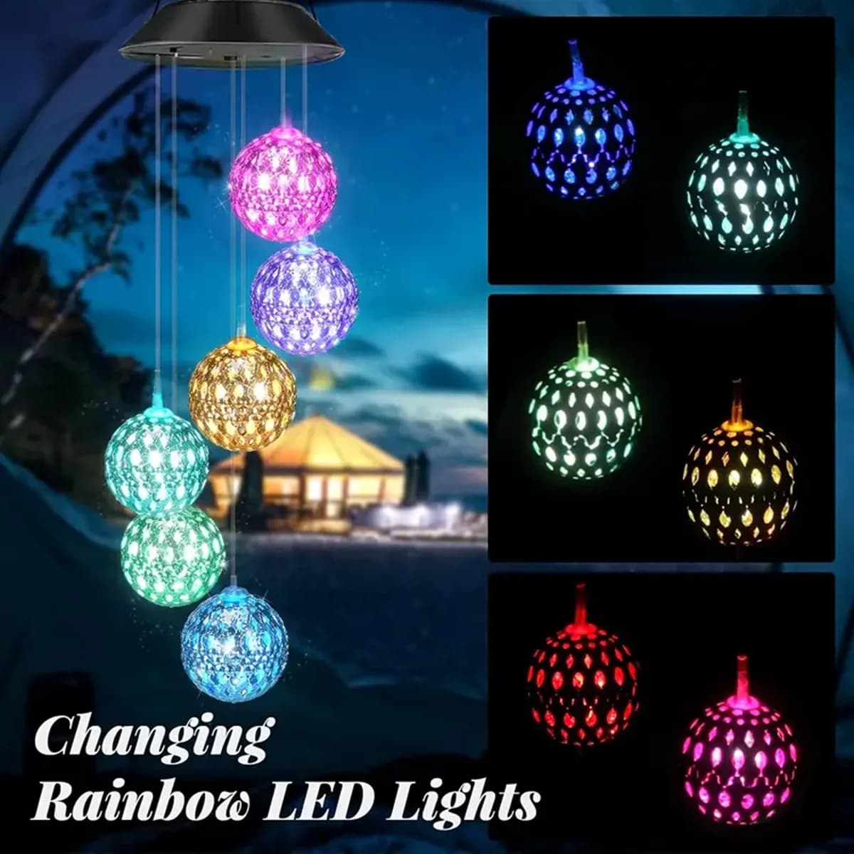Lampe solaire à vent boule marocaine, 1 pièce, tendance, colorée, pour la décoration de la maison et