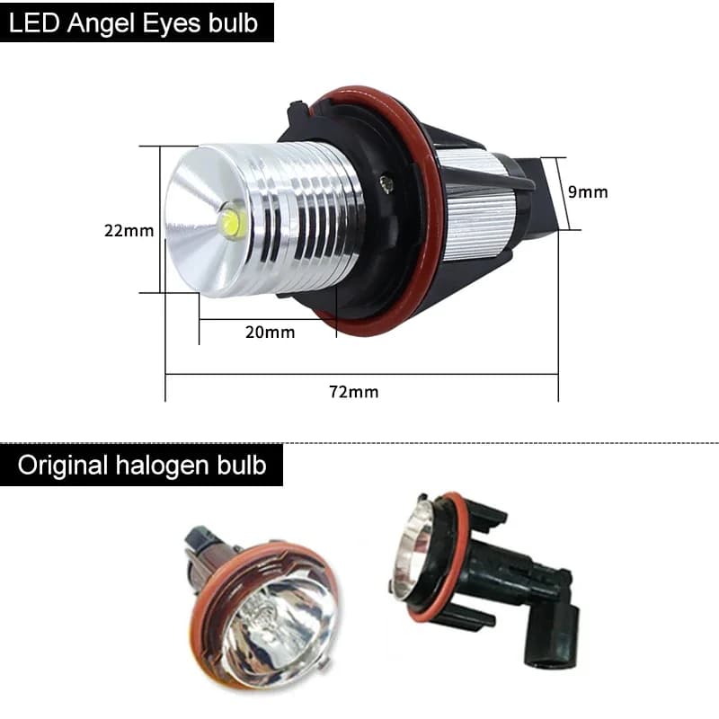 Ampoule LED pour marqueur yeux d'ange, 2 pièces, pour E39, E53, E60, E61, E63, E64, E65, E66, E87, 5
