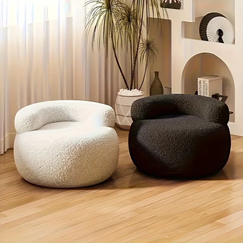Canapé rond avec rangement – Chaise et tabouret double fonction peu encombrant, siège coussin doux e