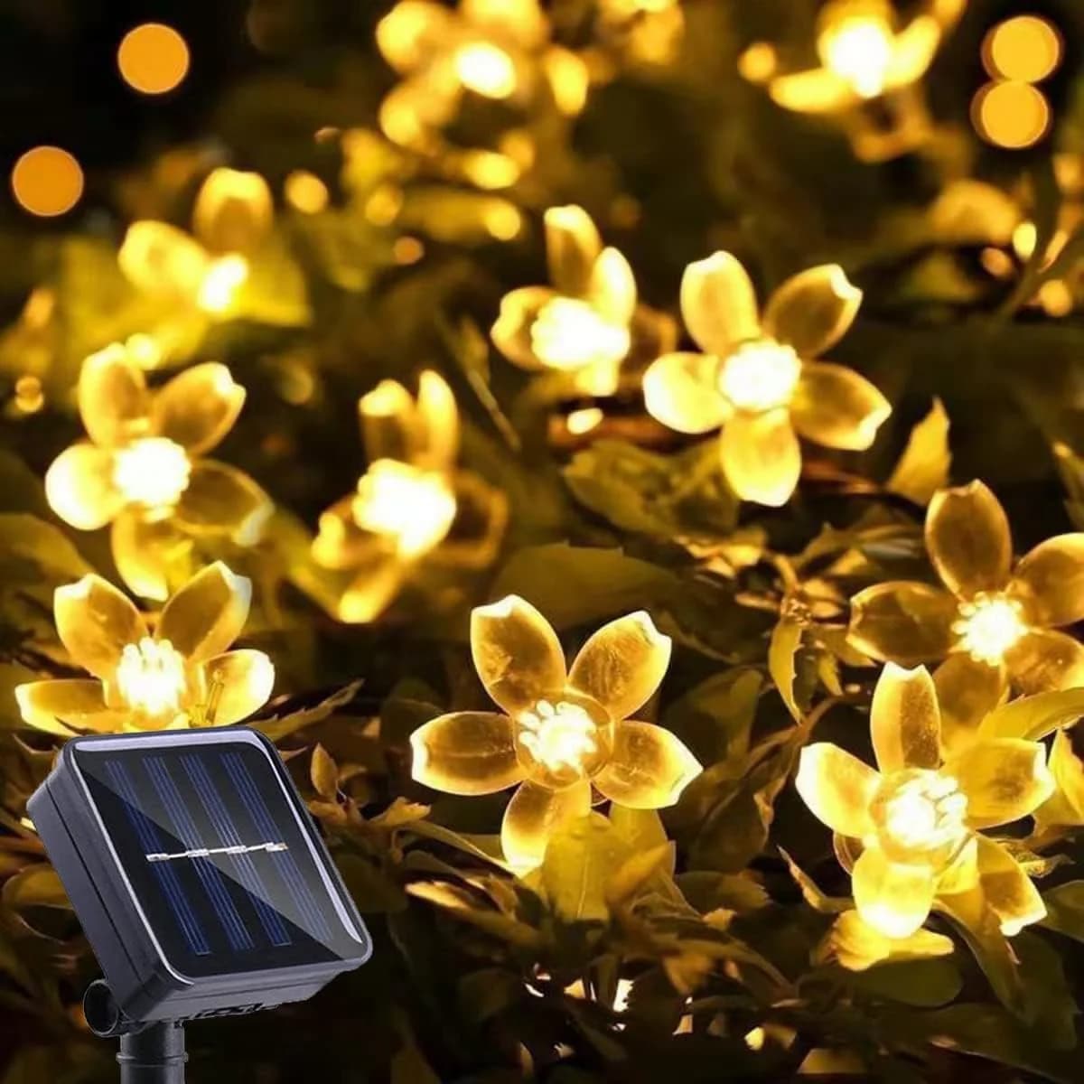 1PC chaîne solaire fleur lumières extérieur étanche 20/30/50/100 LED fée lumière pour jardin clôture