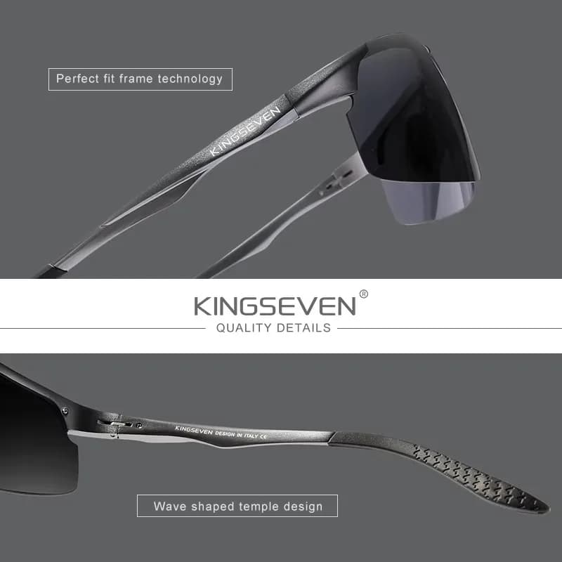 KINGSEVEN UV400 lunettes de soleil polarisées pour hommes cyclisme conduite miroir lentille mâle lun