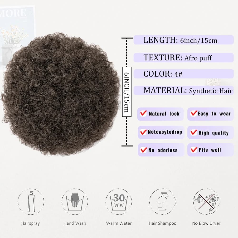 Extension de queue de cheval afro bouffante avec cordon de serrage pour femmes noires, queue de chev