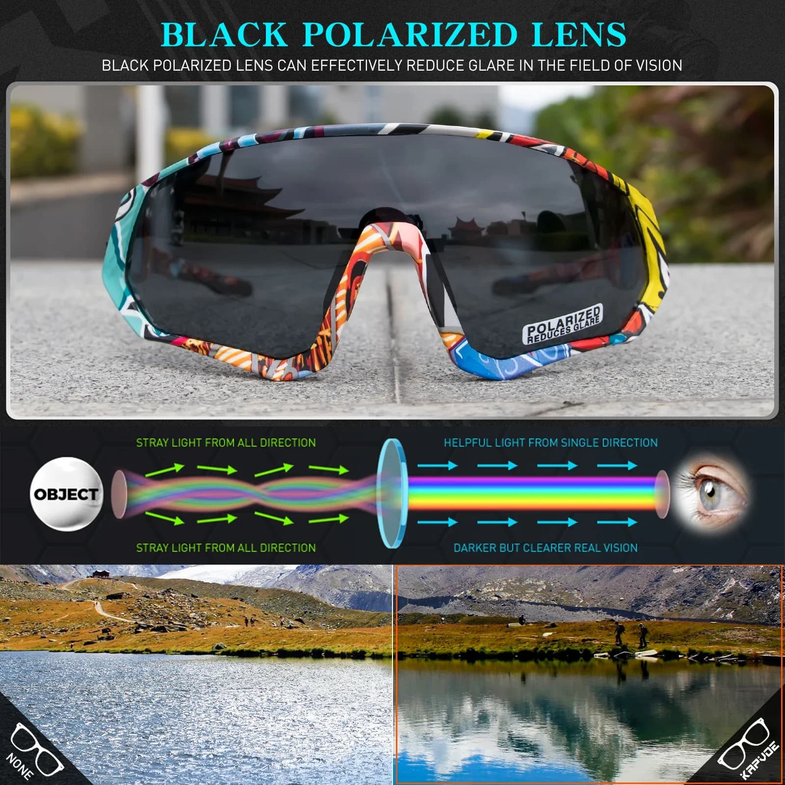 KAPVOE lunettes de cyclisme chaudes Sports de plein air lunettes de conduite UV400 lunettes de solei