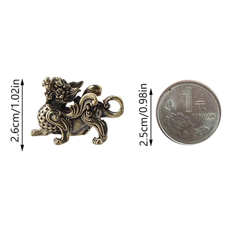 Kirin Feng Shui-Ornement en Cuivre Pur, Pendentif Orn Nairobi, Statue, Figurine Kylin, Richesse Illi