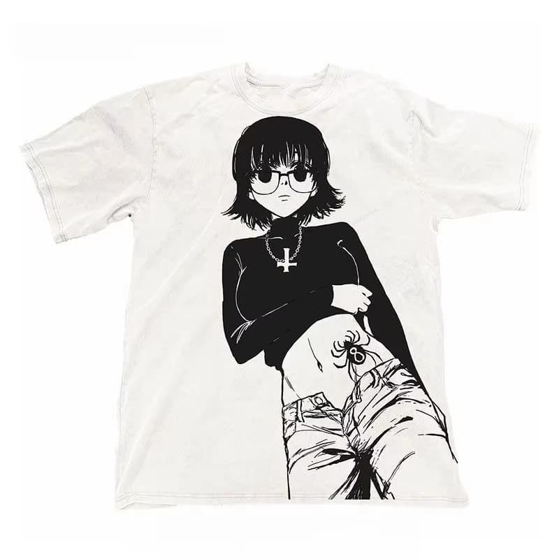 T-shirt imprimé Hunter x Hunter Murasaki |   T-shirt en coton d'inspiration anime japonais, haut str
