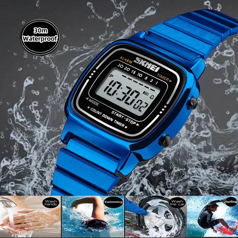 Skmei femmes Bracelet robe montres marque de luxe Bracelet en acier inoxydable mode étanche numériqu
