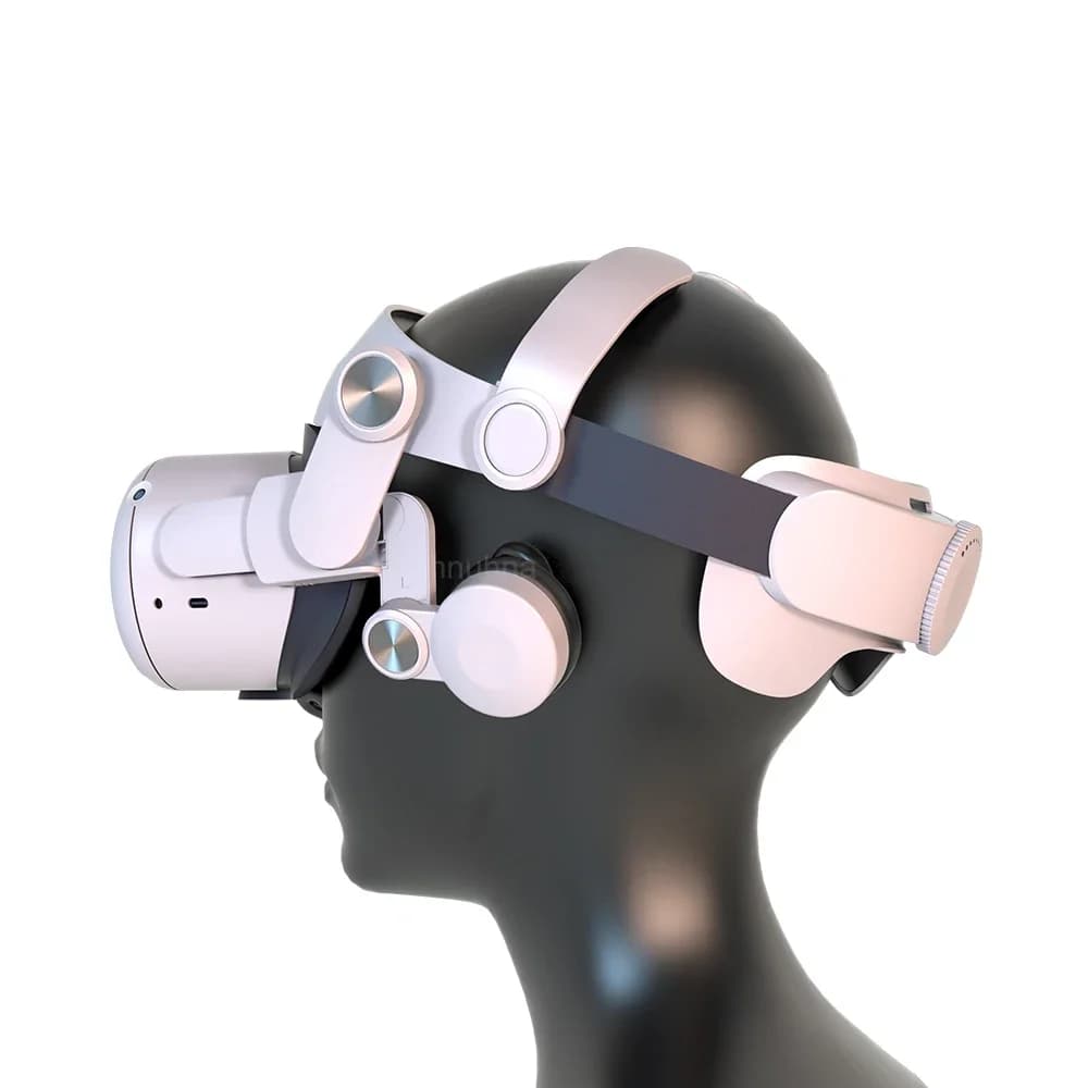 Sangle de tête avec cache-oreilles pour casque VR, Meta, Oculus Quest 2, son amélioré, confort régla