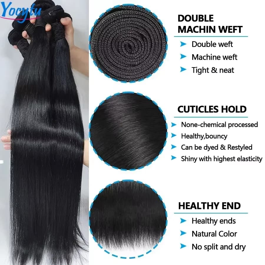 12A Tissage Cheveux Humains 20 20 20 Pouces Tissage Lot Brésilien 100% Cheveux Humain YOCYTU Tissage