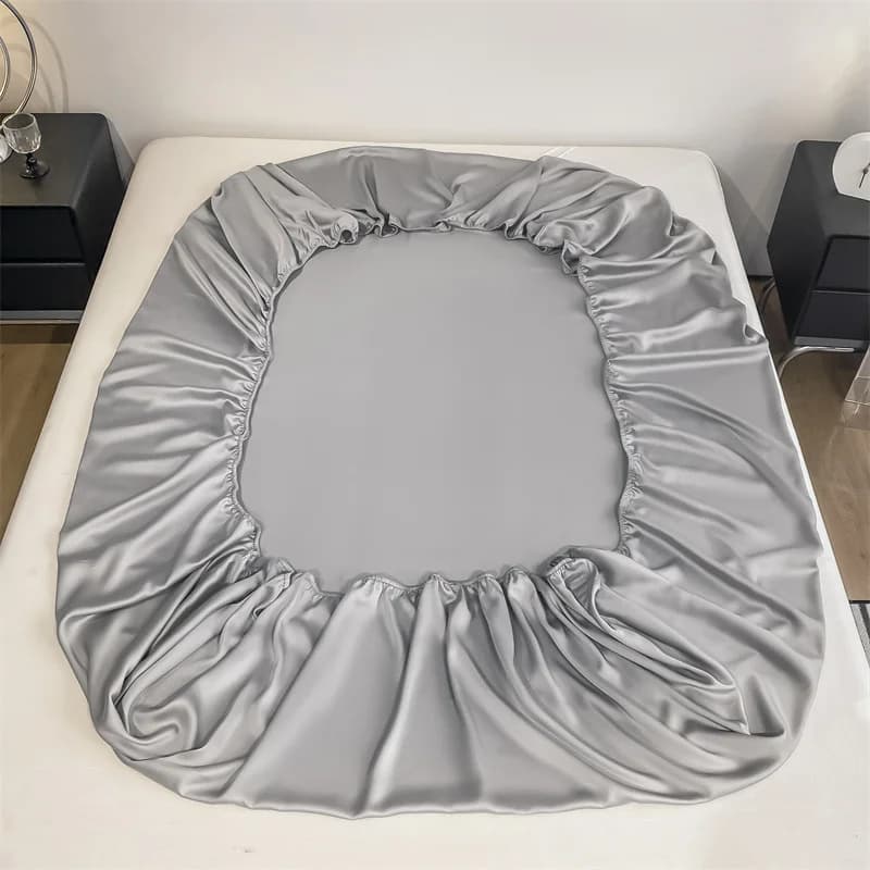 Drap-housse en soie de mûrier naturelle, housse de matelas, Queen, King, taille personnalisée, luxe,