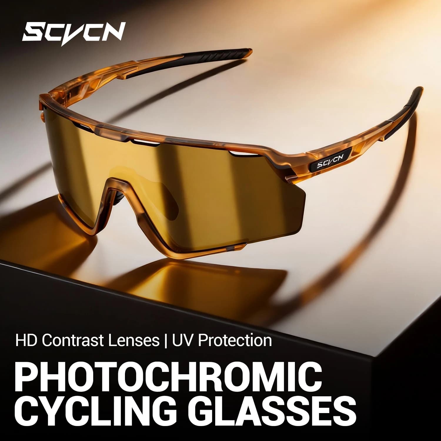 Lunettes de soleil photochromiques SCVCN pour hommes et femmes, lunettes de sport pour le vélo de mo