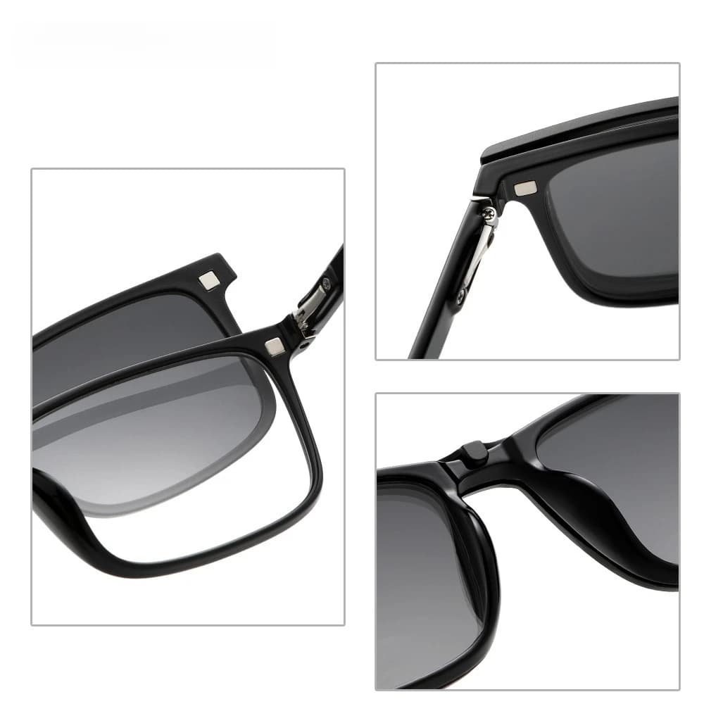 YIMARUILI mode Blg taille TR90 lunettes magnétiques polarisées à clipser femmes carré optique Prescr