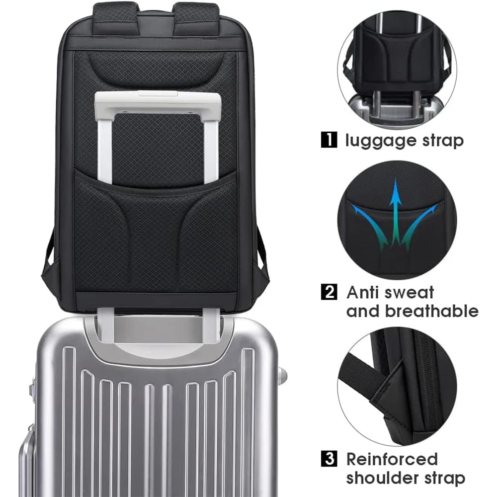 BANGE affaires sacs à dos ordinateur portable 15.6 pouces multifonctionnel étanche grande capacité t
