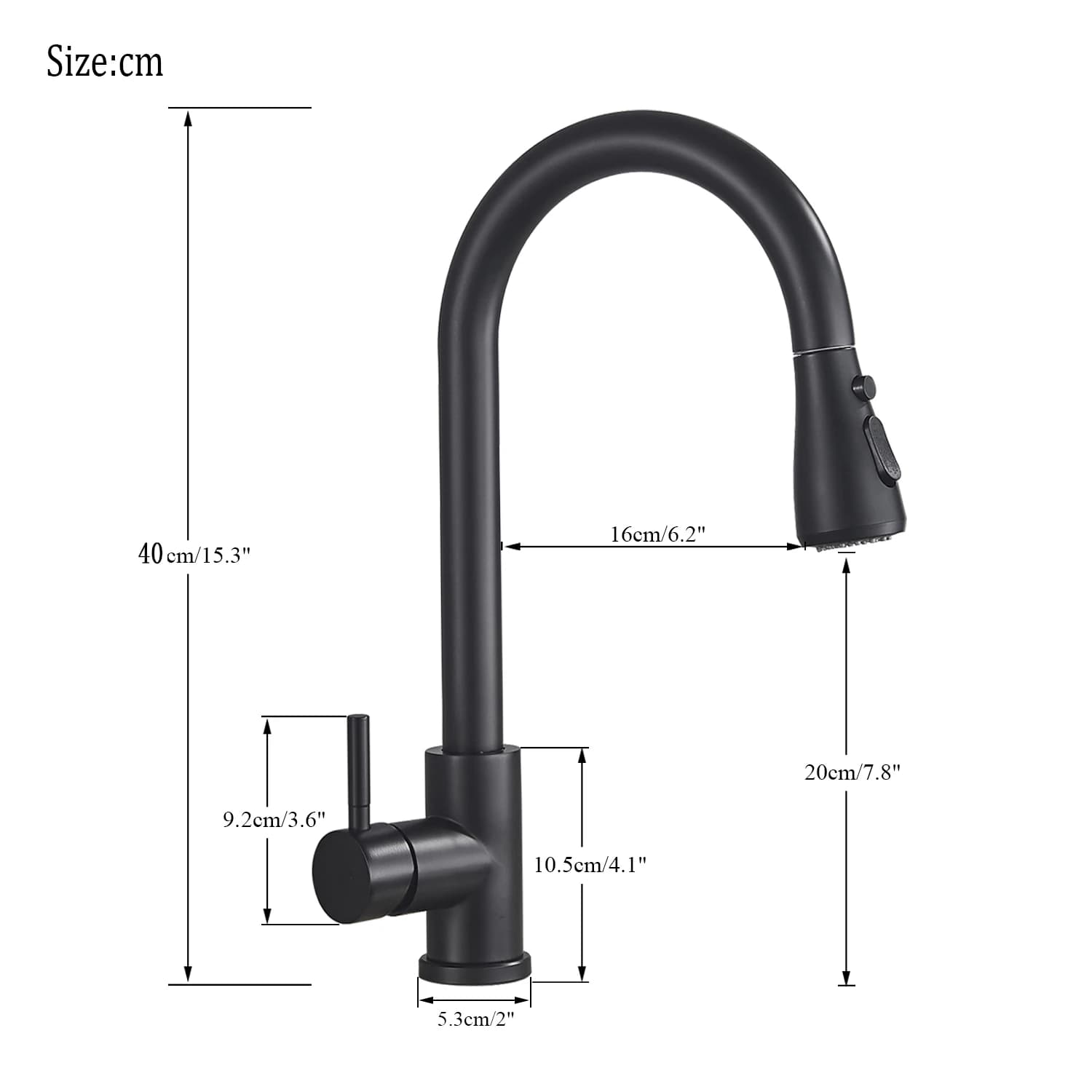 Robinet d'évier de cuisine extractible noir, pulvérisateur à jet monté sur le pont, mitigeur de cuis