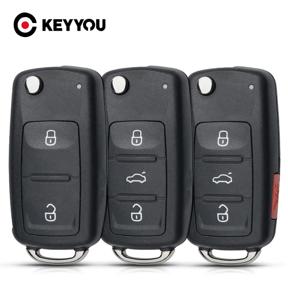 KEYYOU 10 pièces 2/3/4 boutons coque de clé à distance pour Skoda Octavia VW Volkswagen Golf Mk6 Tig