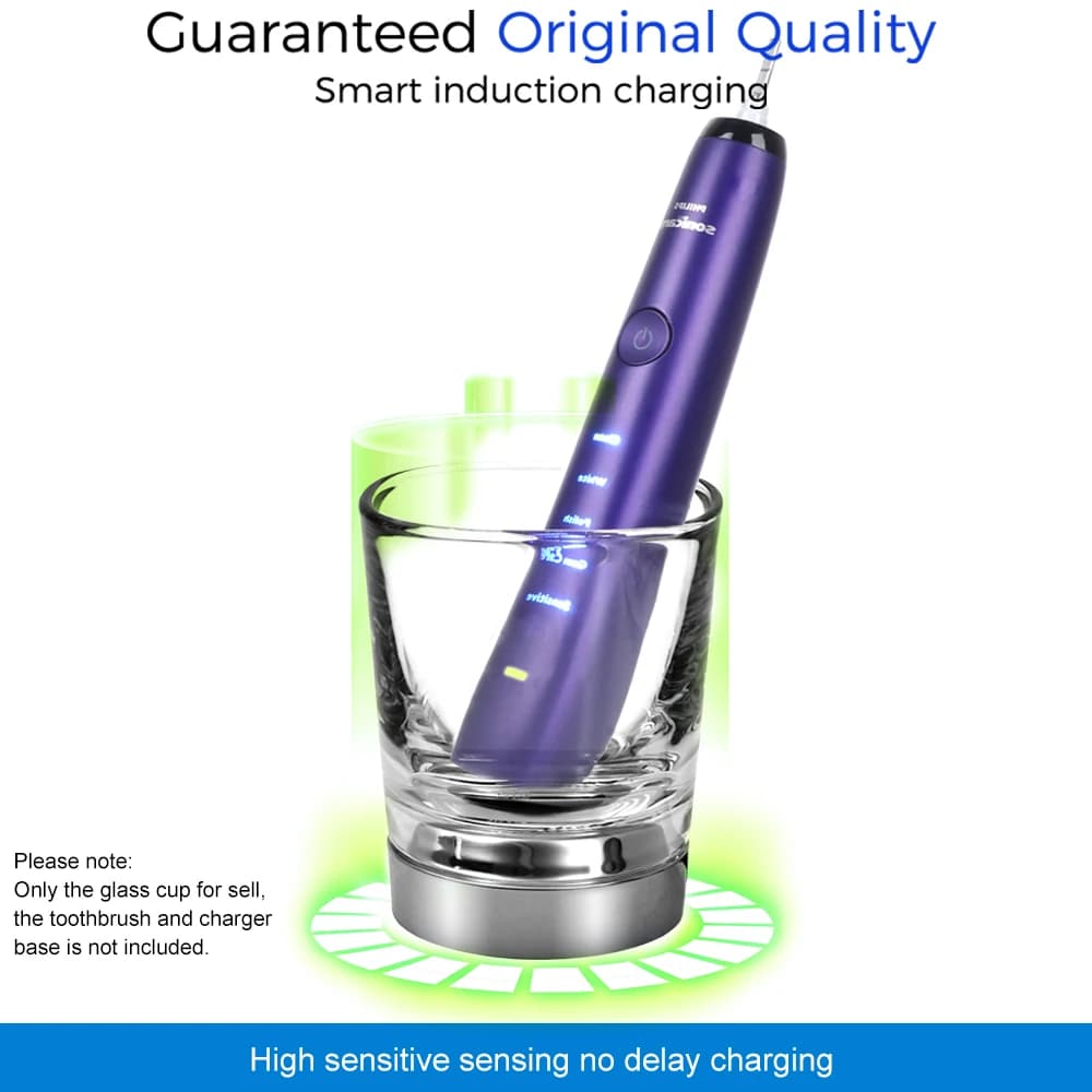 Tasse en verre de chargement de remplacement pour brosse à dents électrique Philips Sonicare HX9382 