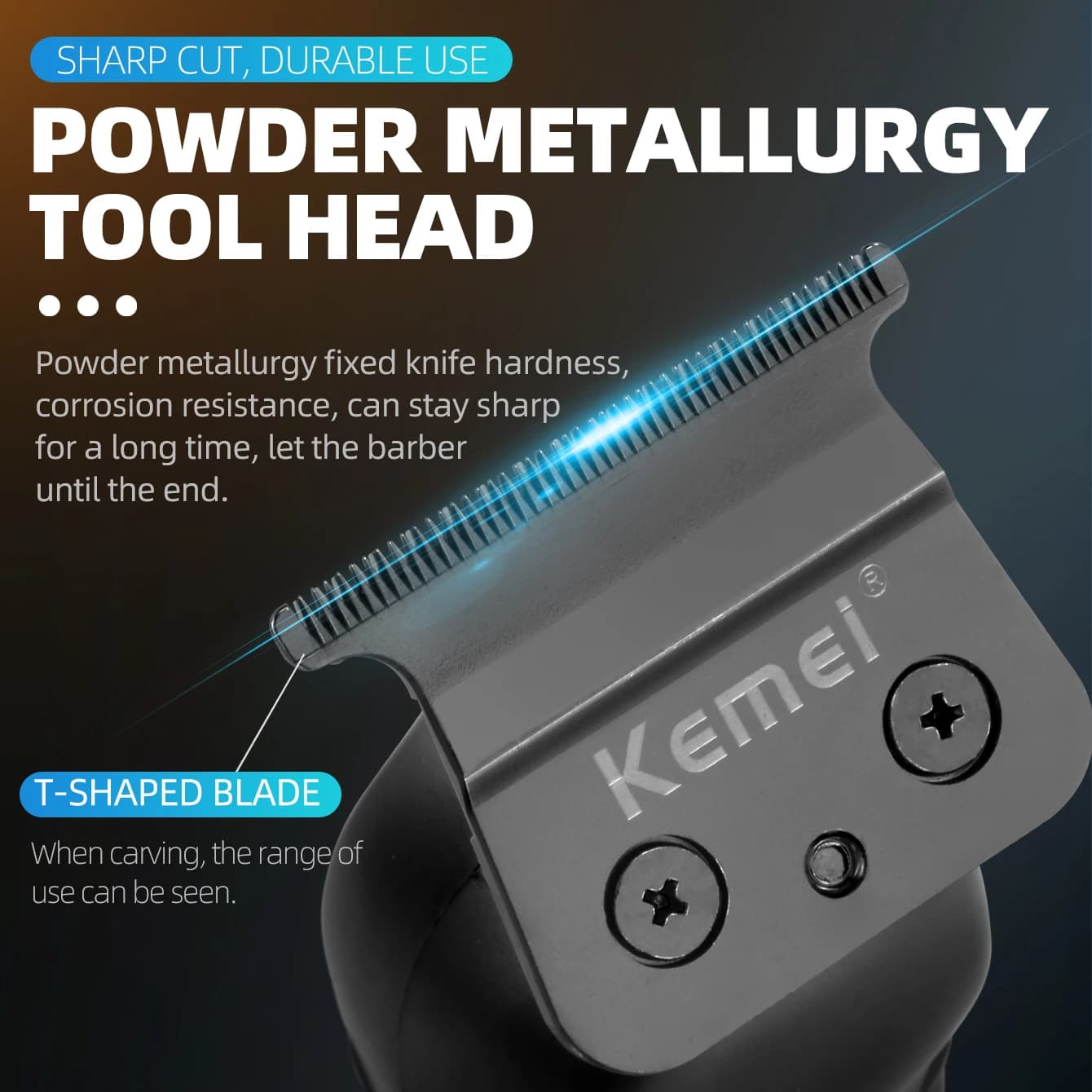 Kemei KM2299 tondeuse à cheveux professionnelle 0mm zéro écart sculpture tondeuse hommes sans fil to