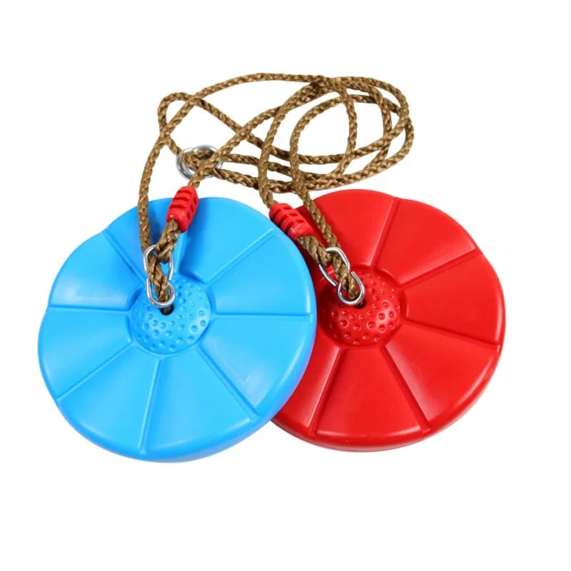 Balançoire à disque pour enfants, Sports d'intérieur et d'extérieur, rouge et bleu, pétale octogonal