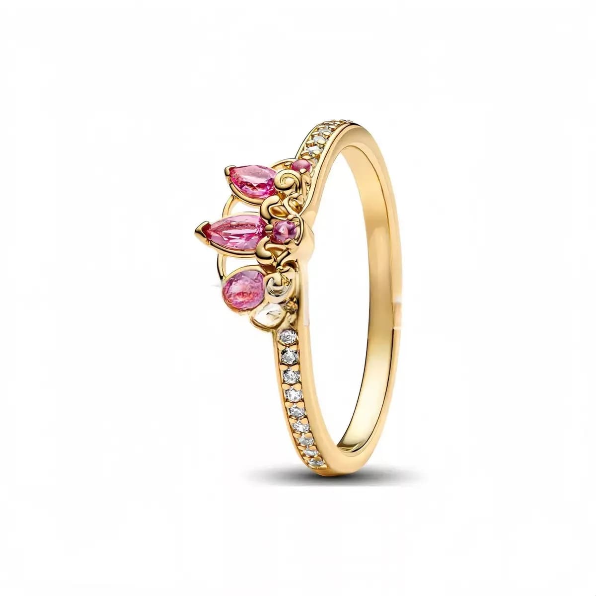 Bague en argent 925% pur avec nœud papillon, cœur et couronne en zircone, cadeau d'amour pour femmes