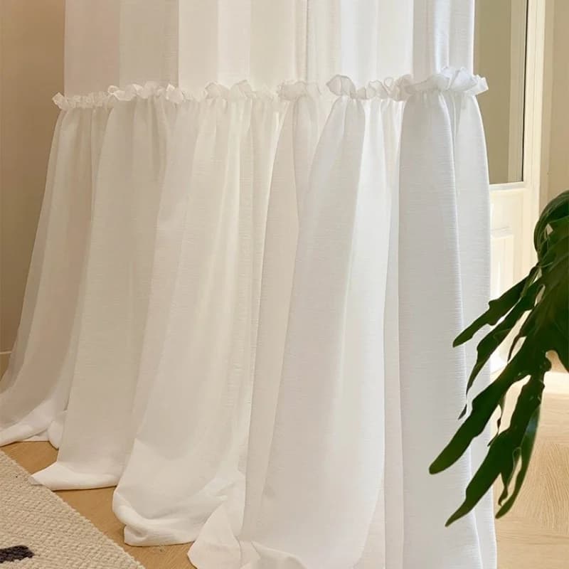 Rideaux transparents blancs de conception spéciale de jupe française pour les chambres de princesse,