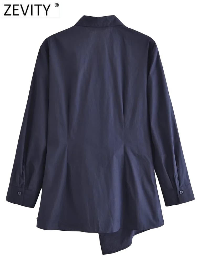Zevity-Chemisier à Smocks en Popeline pour Femme, Chemise Chic à Manches sulf, Nministériels d Latér