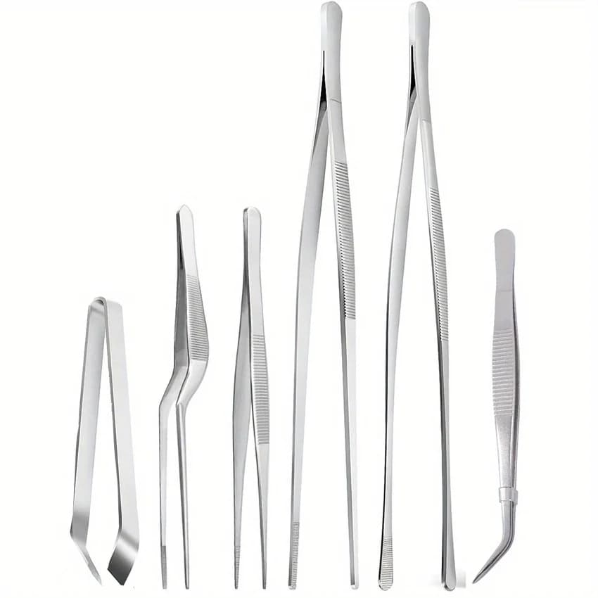 Ensemble de pincettes de cuisine en acier inoxydable, pincettes de Chef professionnelles, pincettes 
