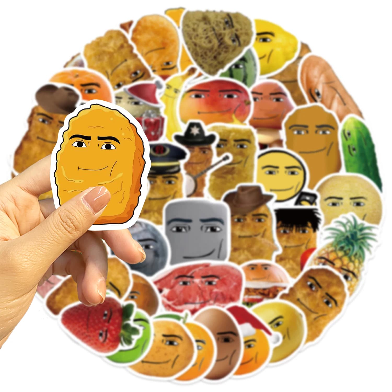 58 pièces Robloxs visage gagnant sourire-poulet pépite Meme série dessin animé étanche décoratif tas