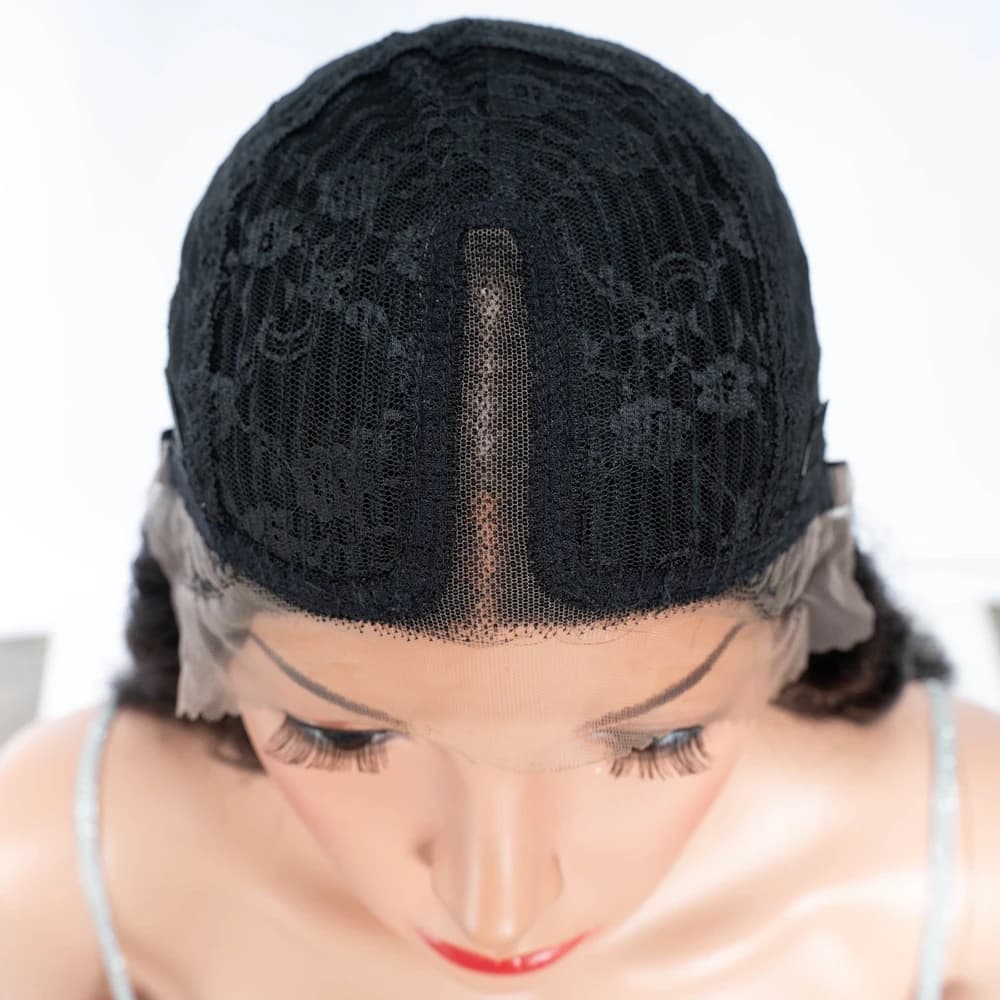 Lekker noir Long ondulé 13x1 T partie dentelle avant 100% perruques de cheveux humains pour les femm