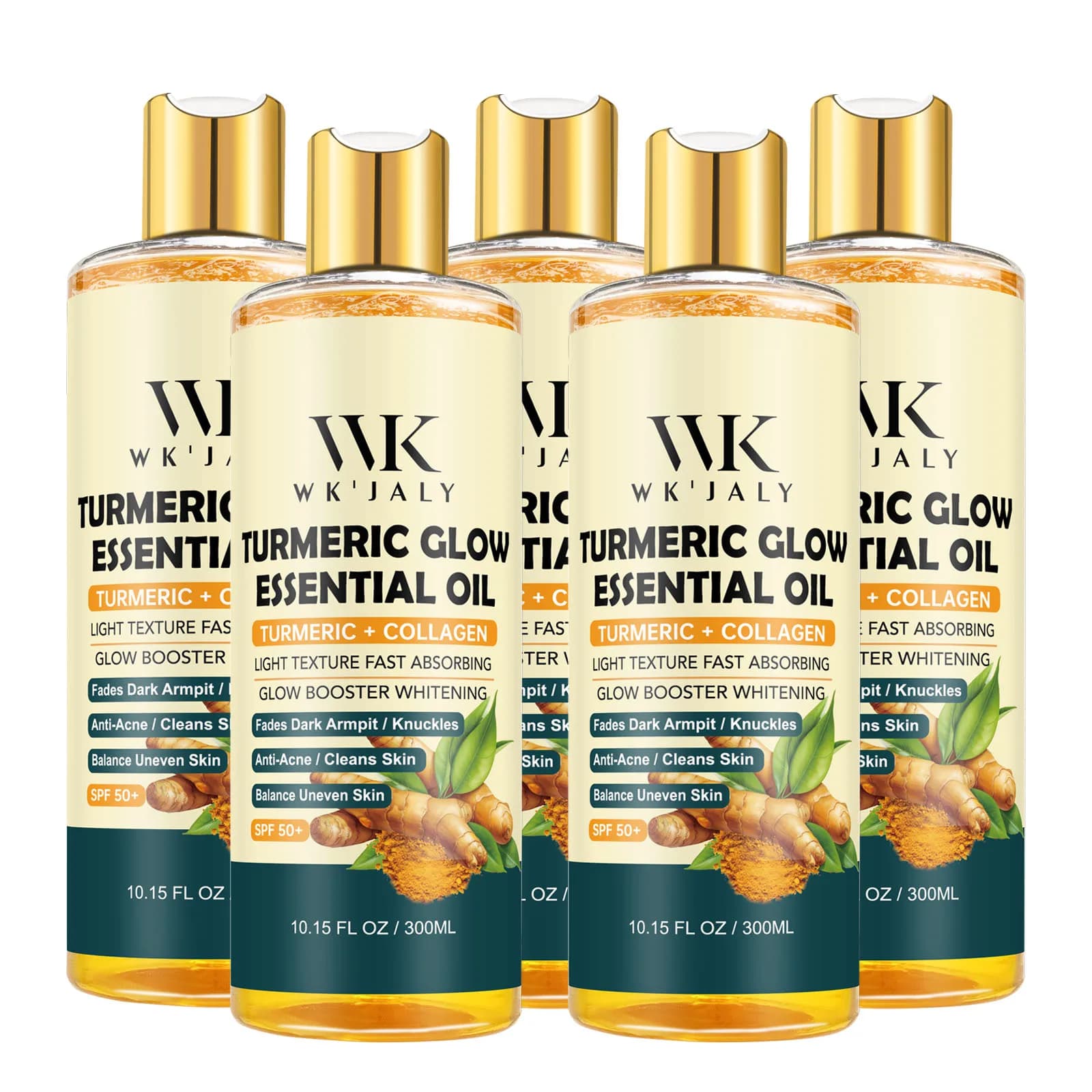 WK JALY Huile essentielle pour le corps au lueur de curcuma, hydratante, blanchissante, estompe les 